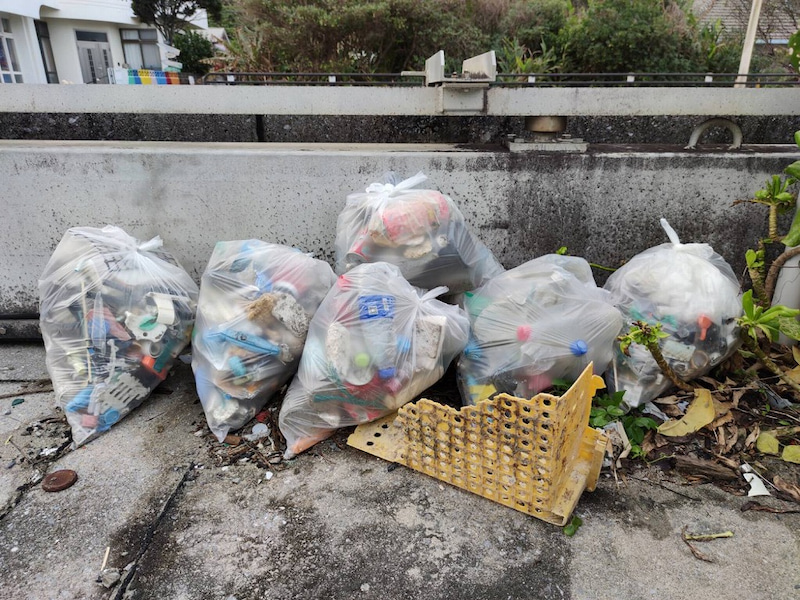ビーチクリーンで集まったゴミ